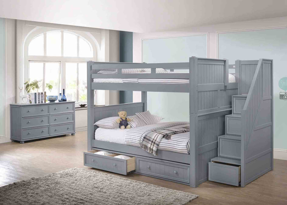 Jay Furniture Full Bunk Bed with Step Drawers