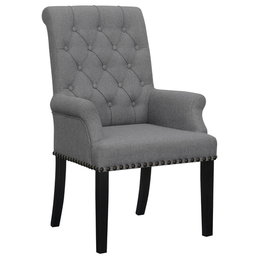 Alana Upholstered Tufted Arm Chair with Nailhead Trim image