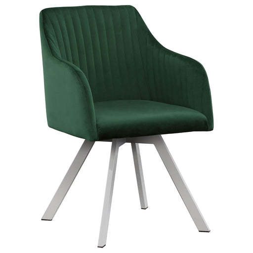 Arika Channeled Back Swivel Dining Chair Green image