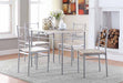 Anna Fontana 5-piece Rectangular Dining Set Brushed Silver - La Popular Furniture (CA)