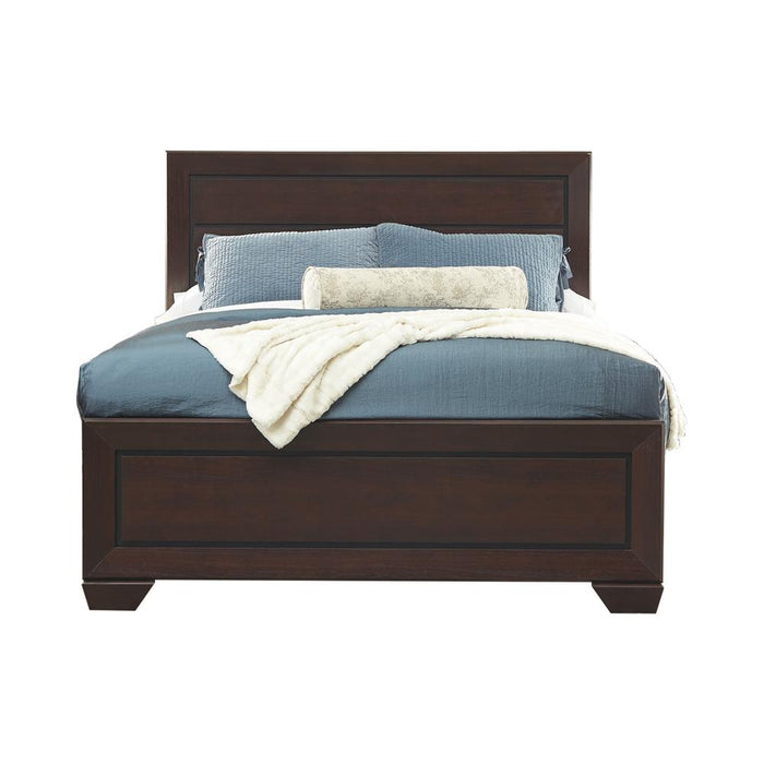 Kauffman California King, Eastren King, & Queen Panel Bed Dark Cocoa - La Popular Furniture (CA)