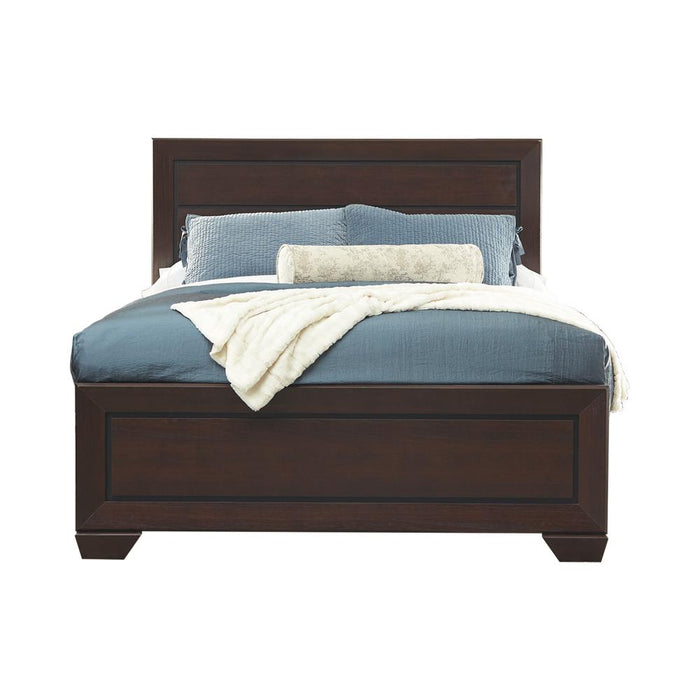 Kauffman California King, Eastren King, & Queen Panel Bed Dark Cocoa - La Popular Furniture (CA)