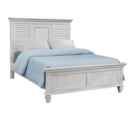 Franco Eastern King & Queen Panel Bed Antique White & Oak