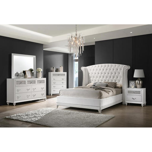 Barzini Upholstered Tufted Bedroom Set White image