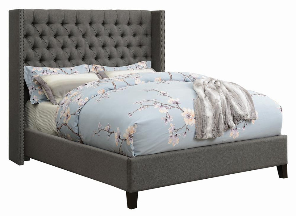 Bancroft Demi-wing Upholstered Queen Bed Grey image