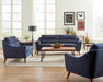 Gano 3-piece Sloped Arm Living Room Set Navy Blue image