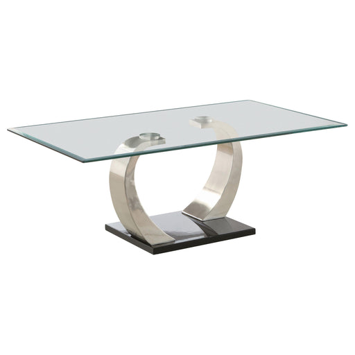 Pruitt Glass Top Coffee Table Clear and Satin image