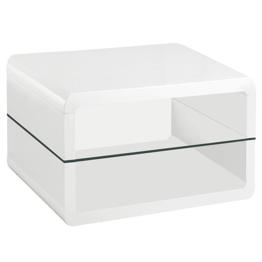 Elana Square 2-shelf End Table Glossy White image