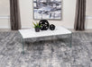 Opal Rectangular Coffee Table With Clear Glass Legs White High Gloss image