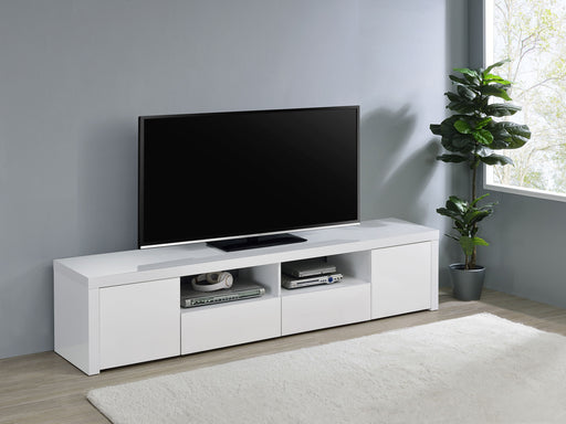 Jude 2-door 79" TV Stand With Drawers White High Gloss image