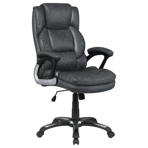 Nerris Adjustable Height Office Chair with Padded Arm Grey and Black image