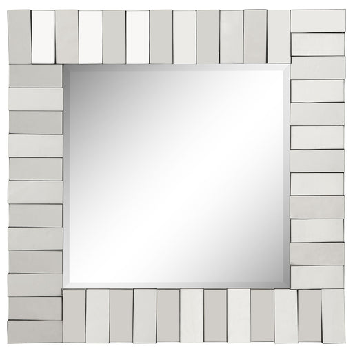 Tanwen Square Wall Mirror with Layered Panel Silver image