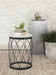 Tereza Round Accent Table with Marble Top White and Black image