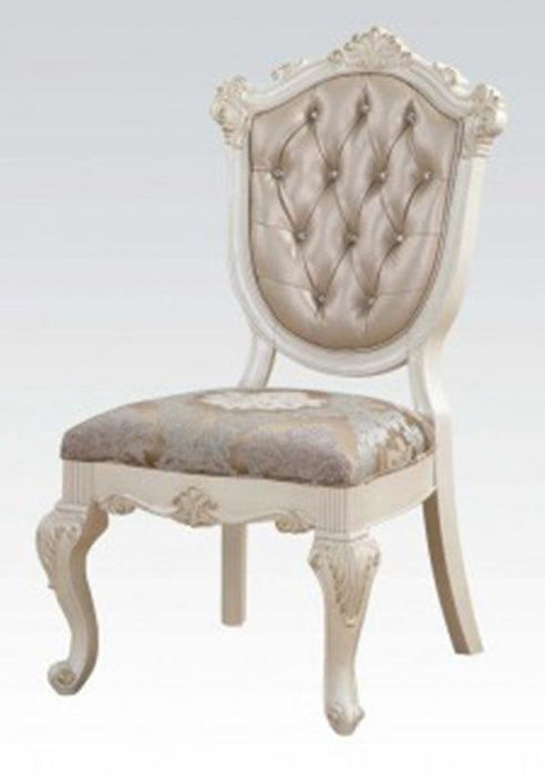 Acme Chantelle Side Chair in Rose Gold and Pearl White (Set of 2) 63542
