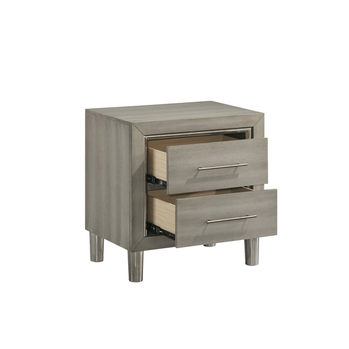 Lennox 2 Drawer Nightstand-Gray