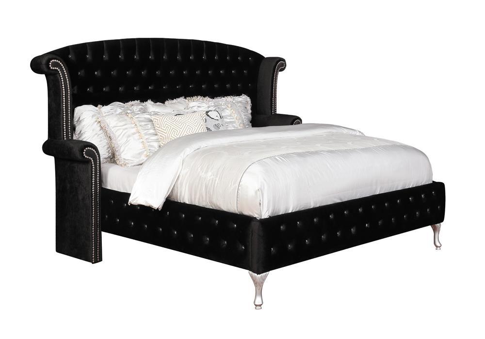 Deanna Queen Tufted Upholstered Bed Black - La Popular Furniture (CA)