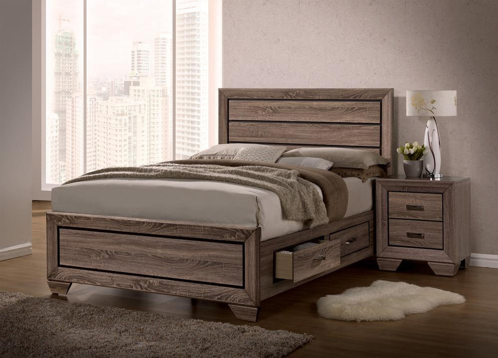 Kauffman California King, E.king, & Queen Panel Bed Washed Taupe - La Popular Furniture (CA)