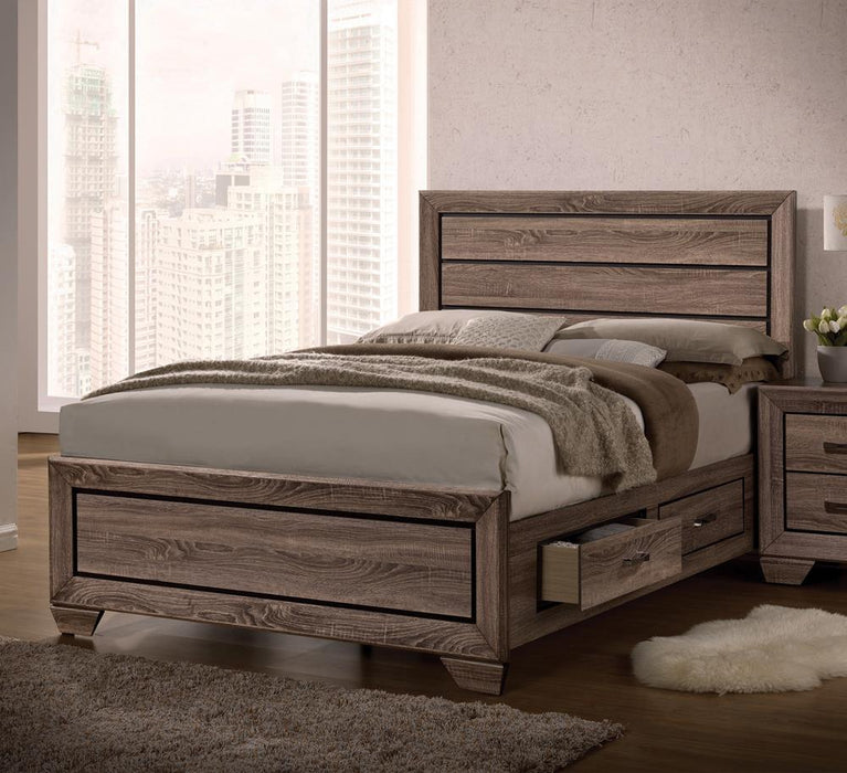 Kauffman California King, E.king, & Queen Panel Bed Washed Taupe - La Popular Furniture (CA)