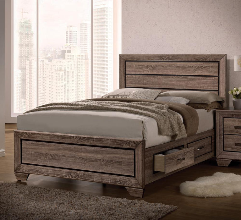 Kauffman California King, E.king, & Queen Panel Bed Washed Taupe - La Popular Furniture (CA)