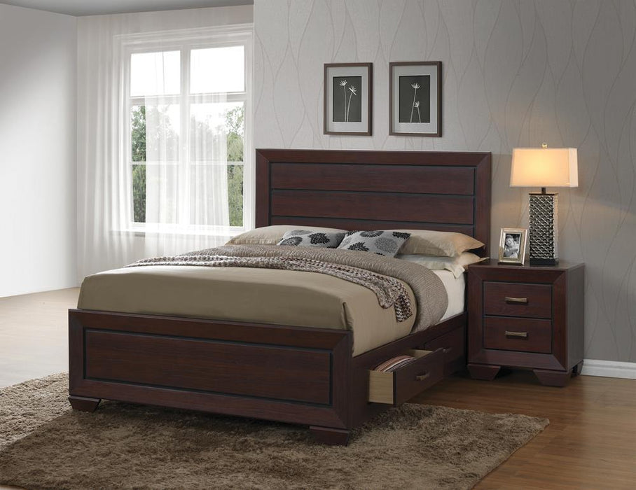 Kauffman California King, Eastren King, & Queen Panel Bed Dark Cocoa - La Popular Furniture (CA)