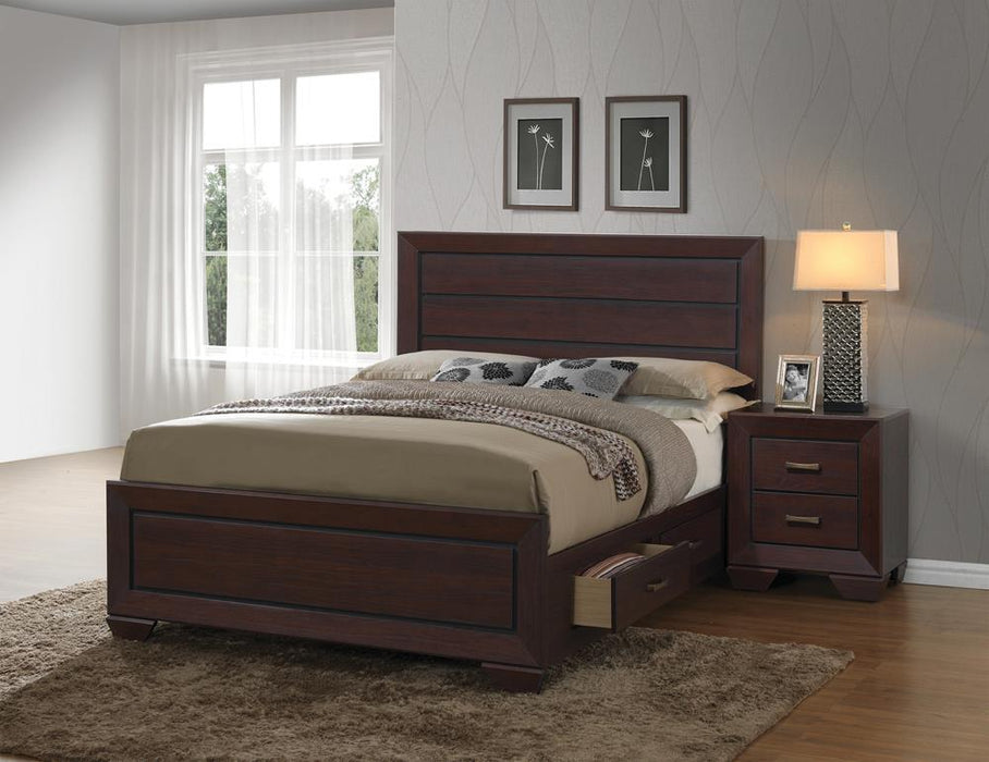Kauffman California King, Eastren King, & Queen Panel Bed Dark Cocoa - La Popular Furniture (CA)