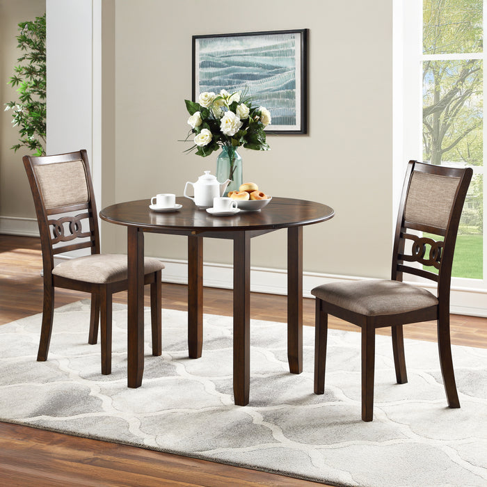 Gia 3 Pc 42" Drop Leaf Dining Table & 2 Chairs-Cherry