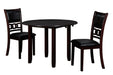 Gia 3 Pc 42" Drop Leaf Dining Table & 2 Chairs-Ebony