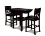 Gia 3 Pc 42" Counter Drop Leaf Table & 2 Chairs-Ebony