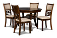 Gia 5 Pc 47" Round Dining Table & 4 Chairs-Cherry