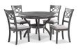 Cori Round Dining 5 Pc Set-Gray