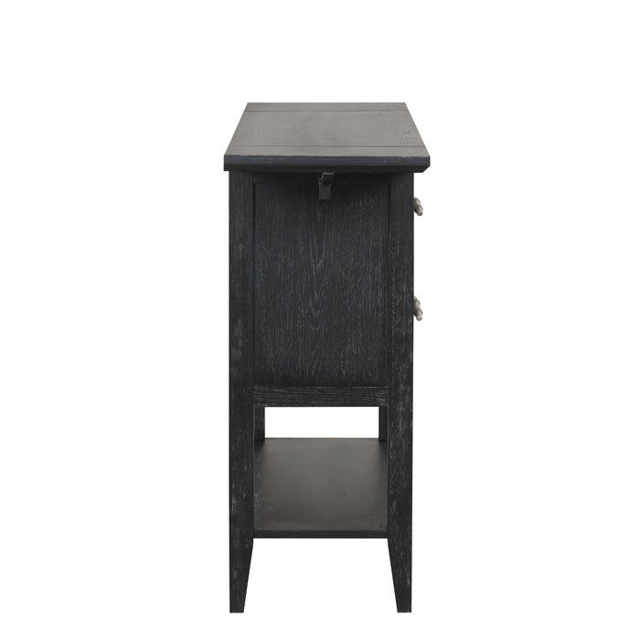 Sable Crest Drop Leaf Server-Black