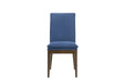 Maggie Dining Chair W/Blue Cushion-Walnut