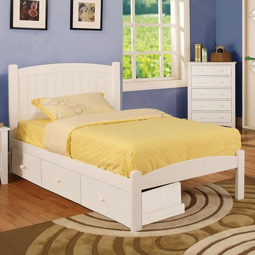 Caren White Twin Bed image