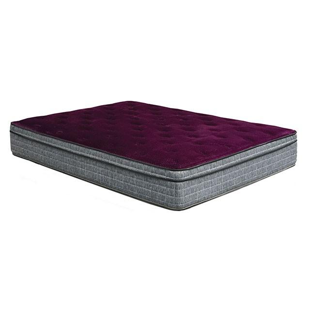 Purple/Grey 13" Euro Pillow Top Mattress Non-Flip, Full