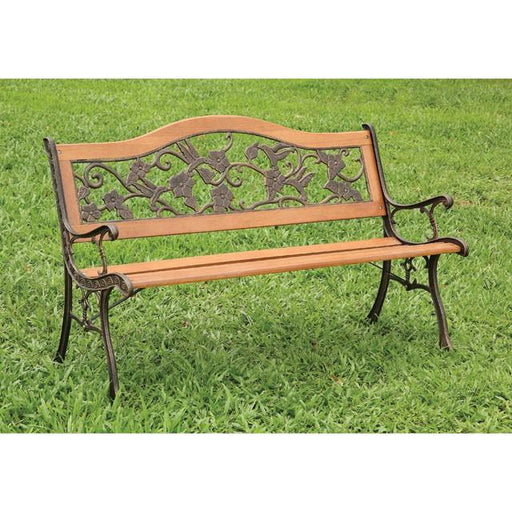 ALBA Antique Oak/Black Patio Wooden Bench image