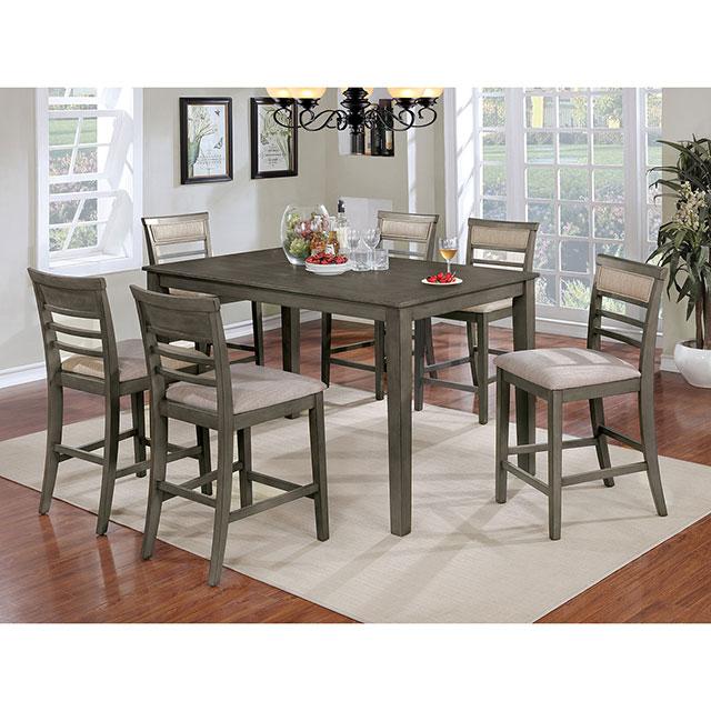 Fafnir Weathered Gray/Beige 7 Pc. Counter Ht. Table Set