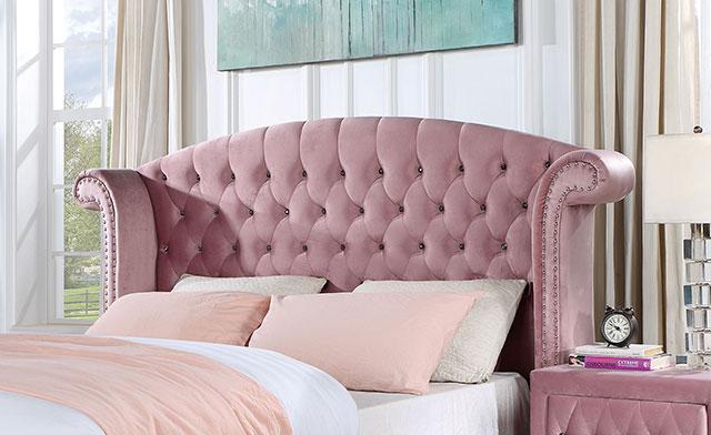 ZOHAR Queen Bed, Pink