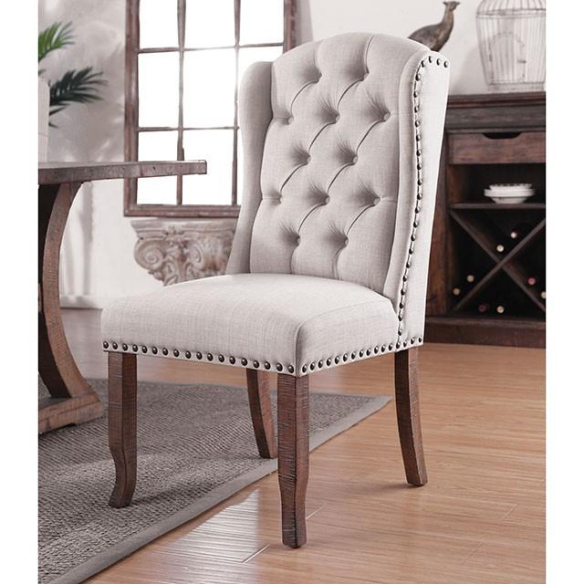 Gianna Rustic Pine/Ivory Wingback Chair (2/CTN)