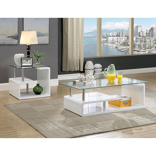 Torkel White/Chrome End Table image