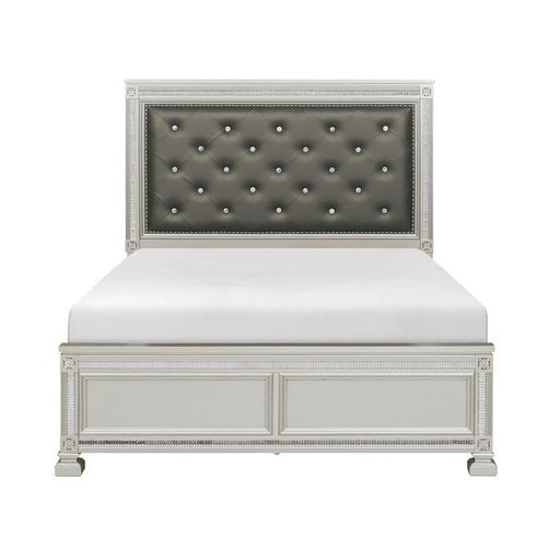Homelegance Bevelle Queen Upholstered Panel Bed in Silver 1958-1 image