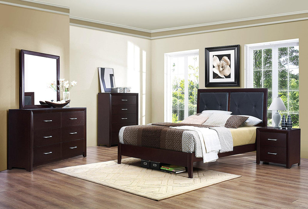 Homelegance Edina Queen Panel Bed in Espresso-Hinted Cherry 2145-1 - La Popular Furniture (CA)