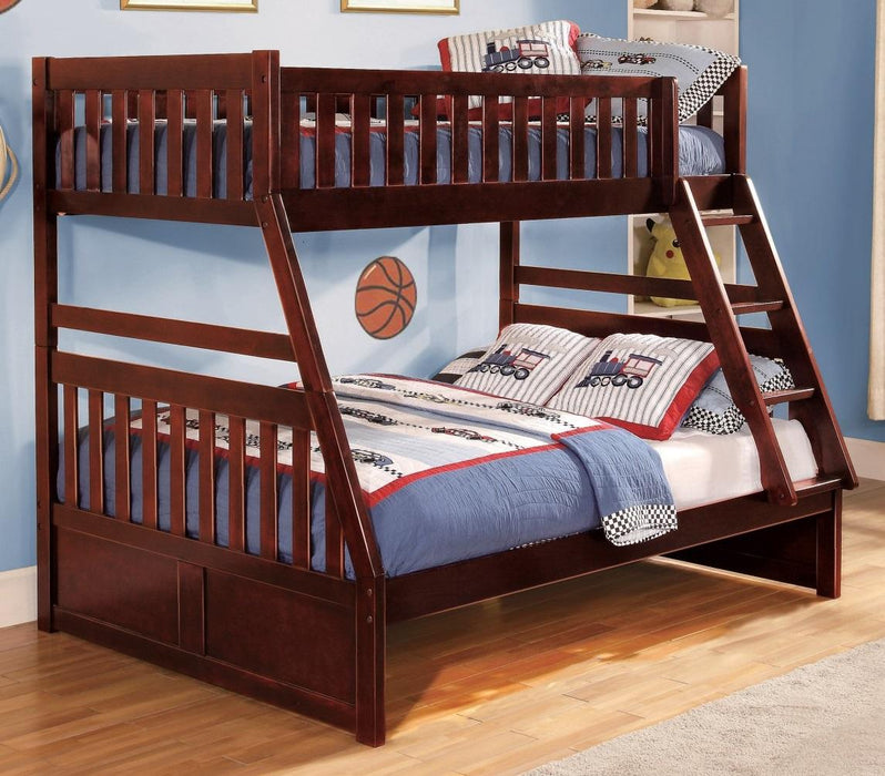 Homelegance Rowe Twin/Full Bunk Bed in Dark Cherry B2013TFDC-1* - La Popular Furniture (CA)