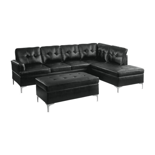 8378BLK*3 - (3)3-Piece Sectional with Right Chaise and Ottoman image