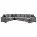 9401GRY*42LRU - (4)4-Piece Sectional with Pull-out Bed and Pull-out Ottoman image