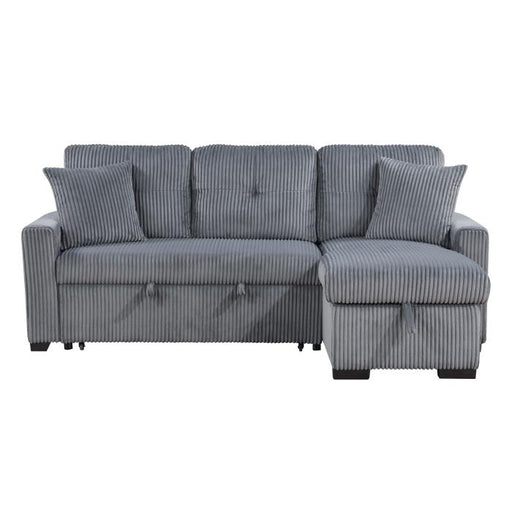 9649DG*SC - (3)3-Piece Reversible Sectional with Pull-out Bed and Hidden Storage image