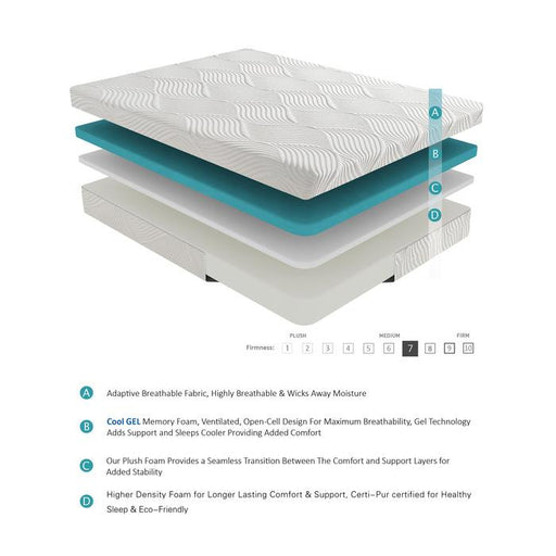 MT-G10EK - 10" Eastern King Gel-Infused Memory Foam Mattress image