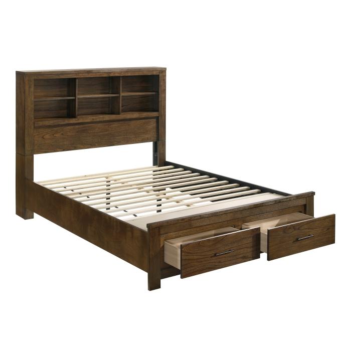 1592F-1-Bedroom (3) Full Platform Bed with Footboard Storage