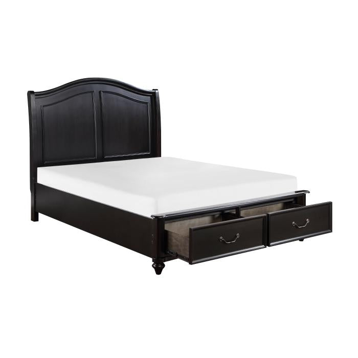 Herman (3) Queen Platform Bed with Footboard Storage