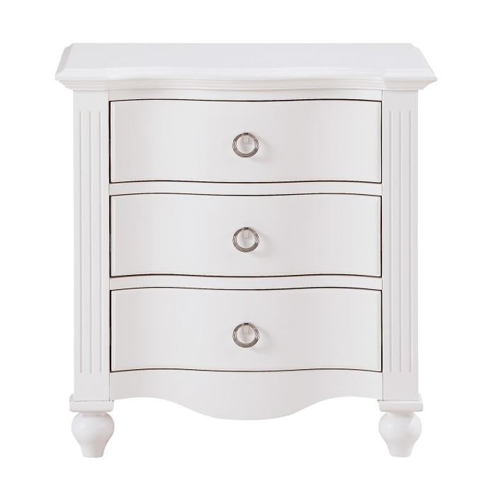 Meghan 3 Drawer Nightstand in White 2058WH-4