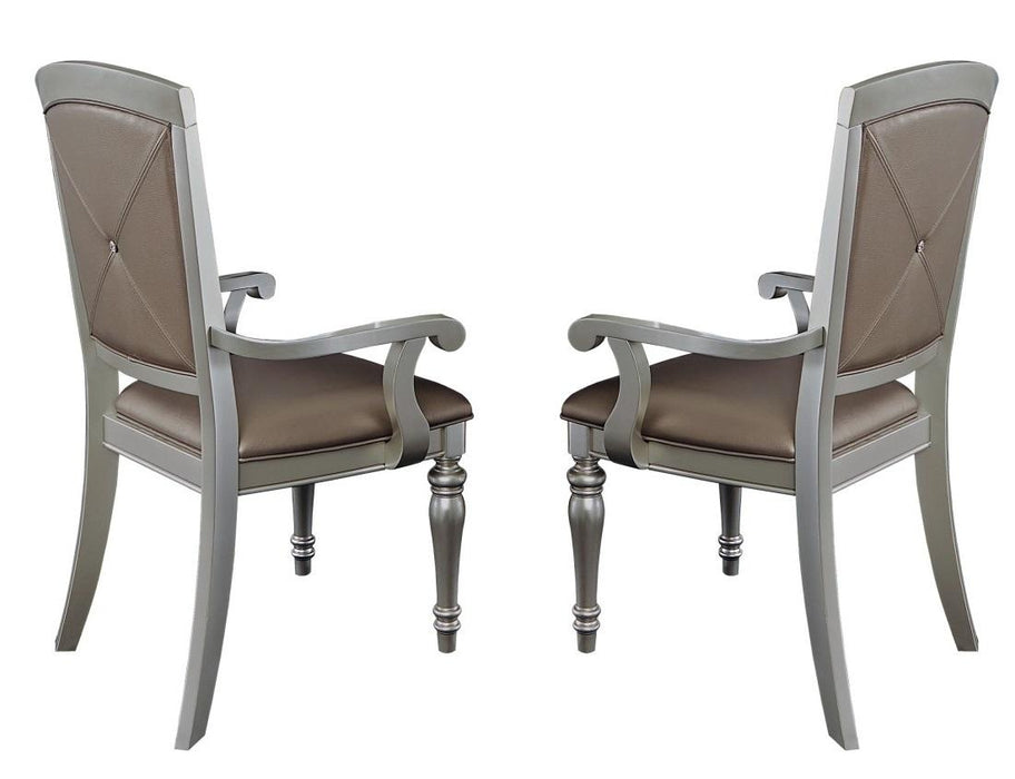 Orsina Arm Chair in Silver (Set of 2)